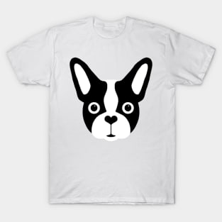 French Bulldog Black and White Face T-Shirt